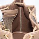 Christian Dior Honeycomb Canvas Shoulder Bag PVC Beige Gold Auth 180032-17