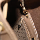 Christian Dior Honeycomb Canvas Shoulder Bag PVC Beige Gold Auth 180032-19