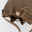 Christian Dior Honeycomb Canvas Shoulder Bag PVC Beige Gold Auth 180032-6