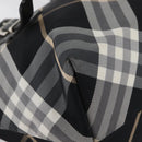 BURBERRY Nova Check Blue Label Tote Bag Nylon Black Silver Auth 180034-9