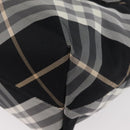 BURBERRY Nova Check Blue Label Tote Bag Nylon Black Silver Auth 180034-16
