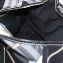 BURBERRY Nova Check Blue Label Tote Bag Nylon Black Silver Auth 180034-18
