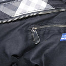 BURBERRY Nova Check Blue Label Tote Bag Nylon Black Silver Auth 180034-20