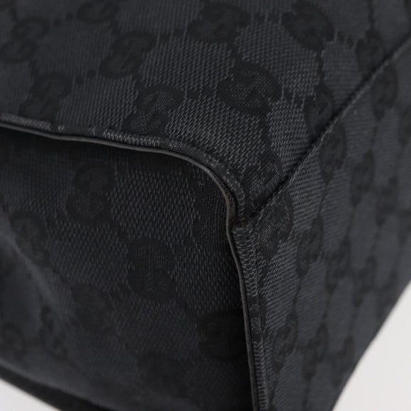 GUCCI Bamboo GG Canvas Hand Bag Black Silver 89 02 997 Auth 180040