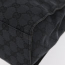 GUCCI Bamboo GG Canvas Hand Bag Black Silver 89 02 997 Auth 180040-11