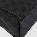 GUCCI Bamboo GG Canvas Hand Bag Black Silver 89 02 997 Auth 180040-12