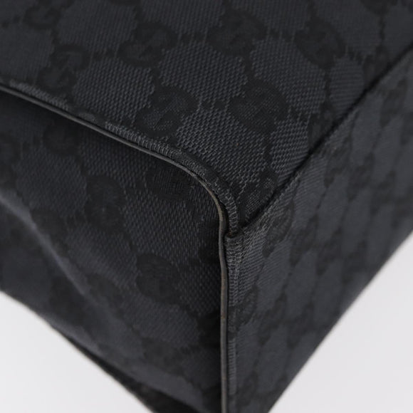 GUCCI Bamboo GG Canvas Hand Bag Black Silver 89 02 997 Auth 180040