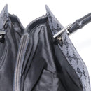 GUCCI Bamboo GG Canvas Hand Bag Black Silver 89 02 997 Auth 180040-21