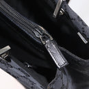 GUCCI Bamboo GG Canvas Hand Bag Black Silver 89 02 997 Auth 180040-22