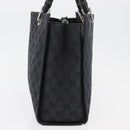 GUCCI Bamboo GG Canvas Hand Bag Black Silver 89 02 997 Auth 180040-4