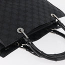 GUCCI Bamboo GG Canvas Hand Bag Black Silver 89 02 997 Auth 180040-6