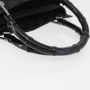 GUCCI Bamboo GG Canvas Hand Bag Black Silver 89 02 997 Auth 180040-7