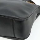 GUCCI Bamboo Shoulder Bag Leather 2way Black Gold 001 1705 1638 Auth 180041-14