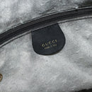 GUCCI Bamboo Shoulder Bag Leather 2way Black Gold 001 1705 1638 Auth 180041-16