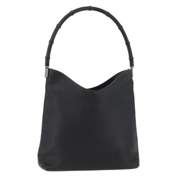 GUCCI Bamboo Shoulder Bag Leather Black 001 3244 Auth 180043