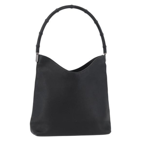 GUCCI Bamboo Shoulder Bag Leather Black 001 3244 Auth 180043