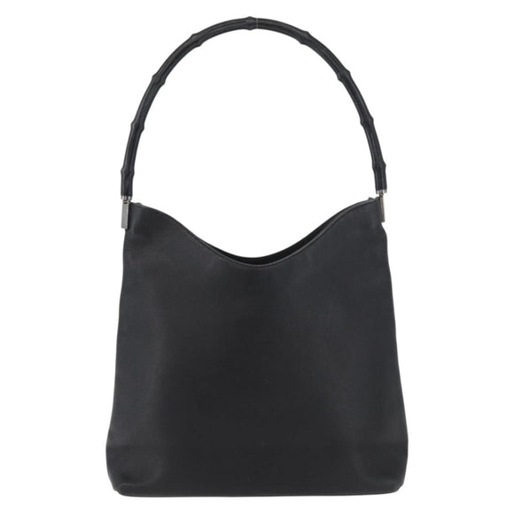 GUCCI Bamboo Shoulder Bag Leather Black 001 3244 Auth 180043