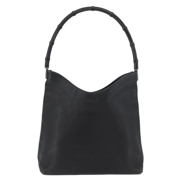 GUCCI Bamboo Shoulder Bag Leather Black 001 3244 Auth 180043 - 0