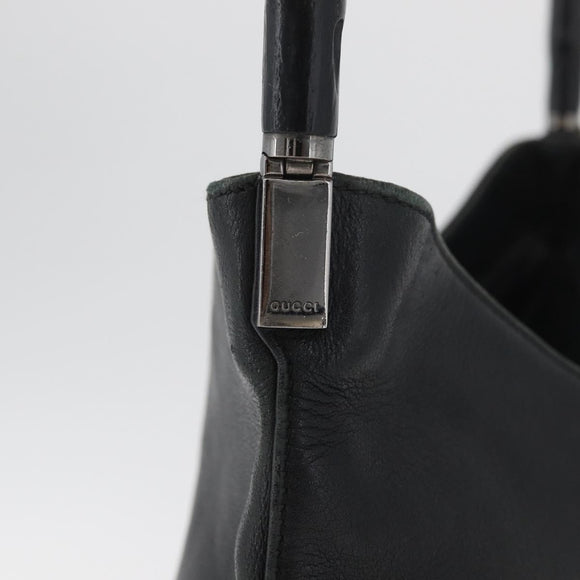 GUCCI Bamboo Shoulder Bag Leather Black 001 3244 Auth 180043