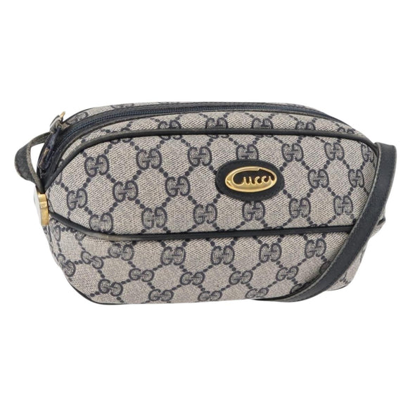 GUCCI GG Supreme Shoulder Bag PVC Navy Gold 001 261 0981 Auth 180048