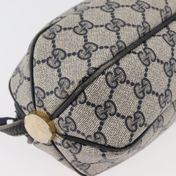 GUCCI GG Supreme Shoulder Bag PVC Navy Gold 001 261 0981 Auth 180048