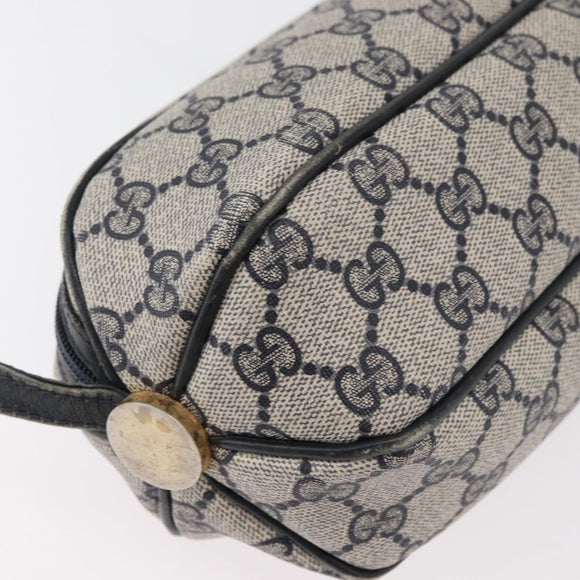 GUCCI GG Supreme Shoulder Bag PVC Navy Gold 001 261 0981 Auth 180048