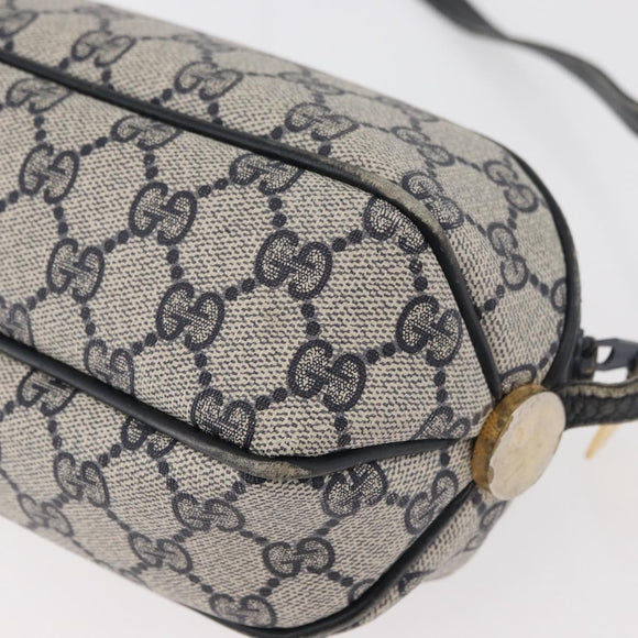 GUCCI GG Supreme Shoulder Bag PVC Navy Gold 001 261 0981 Auth 180048