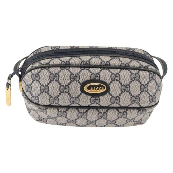 GUCCI GG Supreme Shoulder Bag PVC Navy Gold 001 261 0981 Auth 180048