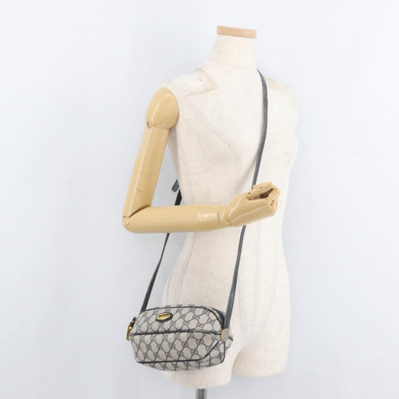 GUCCI GG Supreme Shoulder Bag PVC Navy Gold 001 261 0981 Auth 180048
