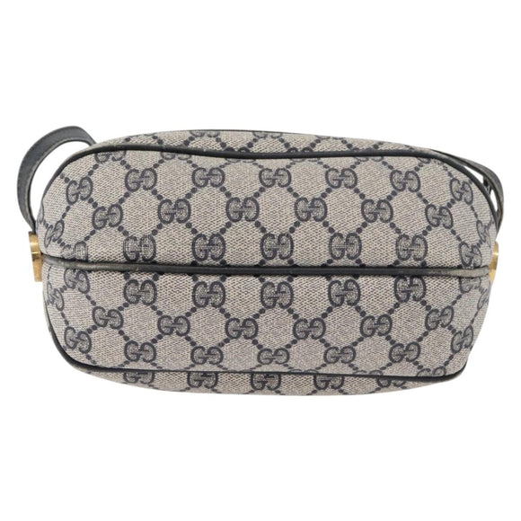 GUCCI GG Supreme Shoulder Bag PVC Navy Gold 001 261 0981 Auth 180048