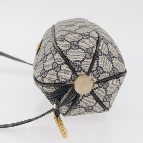 GUCCI GG Supreme Shoulder Bag PVC Navy Gold 001 261 0981 Auth 180048