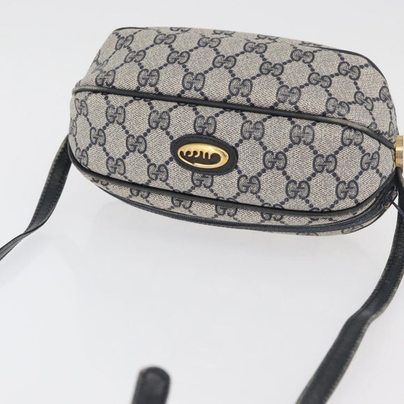 GUCCI GG Supreme Shoulder Bag PVC Navy Gold 001 261 0981 Auth 180048