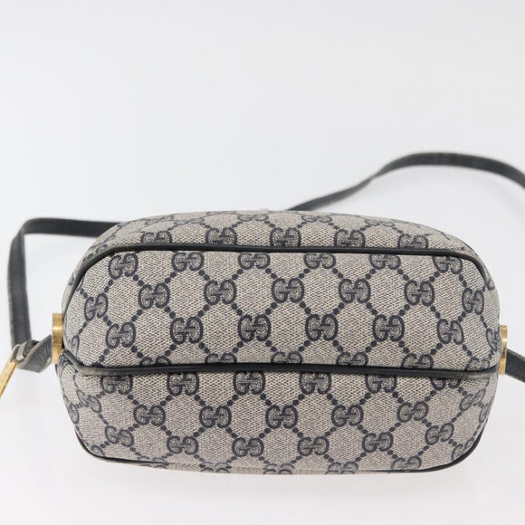 GUCCI GG Supreme Shoulder Bag PVC Navy Gold 001 261 0981 Auth 180048