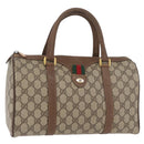 GUCCI GG Supreme Web Sherry Line Hand Bag PVC Beige Red 39 02 007 Auth 180049-1