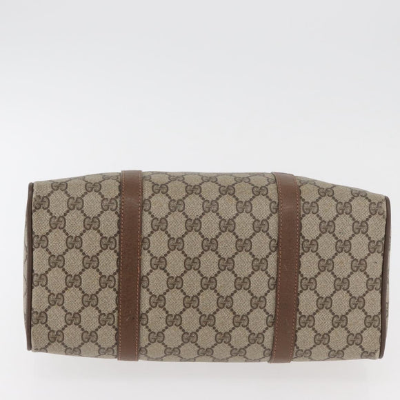 GUCCI GG Supreme Web Sherry Line Hand Bag PVC Beige Red 39 02 007 Auth 180049