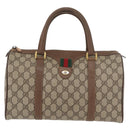 GUCCI GG Supreme Web Sherry Line Hand Bag PVC Beige Red 39 02 007 Auth 180049-13