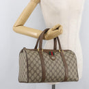 GUCCI GG Supreme Web Sherry Line Hand Bag PVC Beige Red 39 02 007 Auth 180049-24