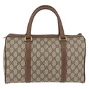 GUCCI GG Supreme Web Sherry Line Hand Bag PVC Beige Red 39 02 007 Auth 180049-2
