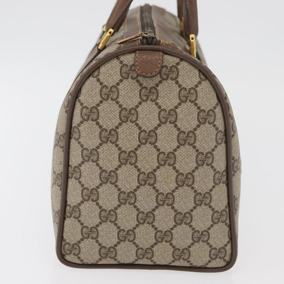GUCCI GG Supreme Web Sherry Line Hand Bag PVC Beige Red 39 02 007 Auth 180049