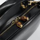 GUCCI Bamboo Vanity Hand Bag Patent 2way Black Gold 000 270 0323 Auth 180050-16