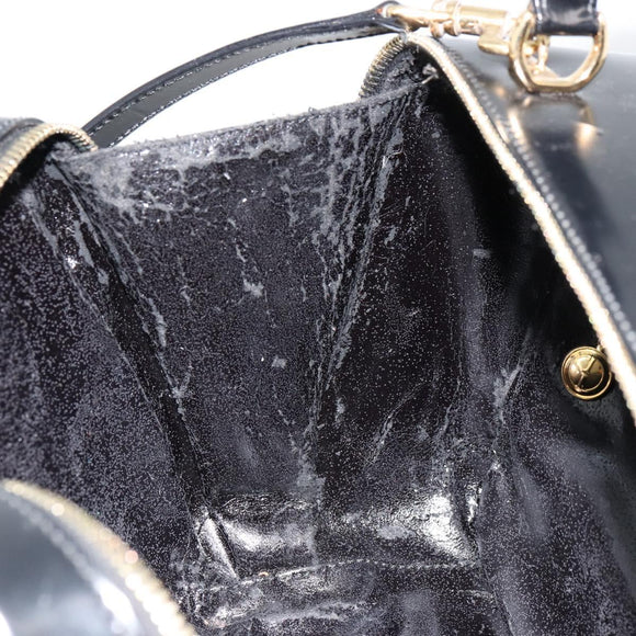 GUCCI Bamboo Vanity Hand Bag Patent 2way Black Gold 000 270 0323 Auth 180050