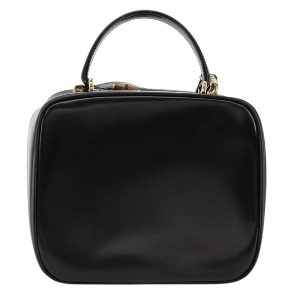 GUCCI Bamboo Vanity Hand Bag Patent 2way Black Gold 000 270 0323 Auth 180050