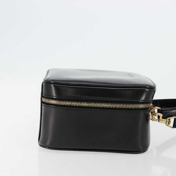 GUCCI Bamboo Vanity Hand Bag Patent 2way Black Gold 000 270 0323 Auth 180050