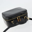 GUCCI Bamboo Vanity Hand Bag Patent 2way Black Gold 000 270 0323 Auth 180050-6