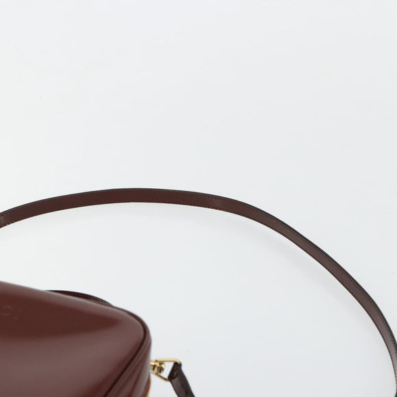 GUCCI Bamboo Vanity Hand Bag Patent leather 2way Brown Gold Auth 180051