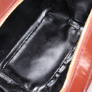GUCCI Bamboo Vanity Hand Bag Patent leather 2way Brown Gold Auth 180051-10