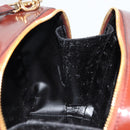 GUCCI Bamboo Vanity Hand Bag Patent leather 2way Brown Gold Auth 180051-21