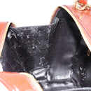 GUCCI Bamboo Vanity Hand Bag Patent leather 2way Brown Gold Auth 180051-22