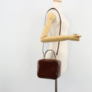 GUCCI Bamboo Vanity Hand Bag Patent leather 2way Brown Gold Auth 180051-24
