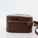 GUCCI Bamboo Vanity Hand Bag Patent leather 2way Brown Gold Auth 180051-3